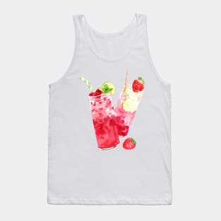 Watercolor Strawberry Lemonade Tank Top